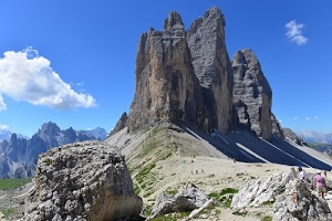 cielo, montagna, nuvole, cime, rocce, azzurro, tre, roccia, dolomiti, lavaredo, persone, ombre, vette, montagne