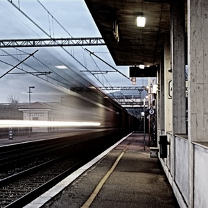 stazione, treno, binari, luci, rotaie, prospettiva, marciapiede, scia, ferrovia