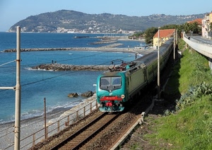 treno, mare, ferrovia, binari, costa, acqua, binario
