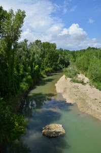 alberi, fiume, acqua, nuvole, riva, torrente, roccia, ruscello, riflesso