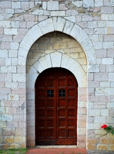 porta, legno, fiore, arco, archi, pietra, portone, muro, pietre