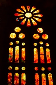 vetrata, rosone, chiesa, giallo, nero, colori, rosso, vetri, cerchio, vetrate