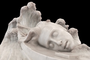 marmo, bianco, viso, statua, scultura, testa, volto, bianconero, onde, bocca, statue