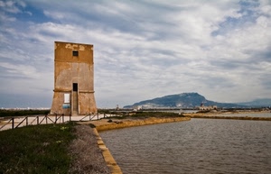 torre, mare, nuvole, acqua, cielo, montagna