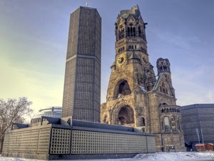 moderno, grattacielo, torre, orologio, antico, chiesa, architettura, rudere, albero, cielo, finestre, campanile, torri