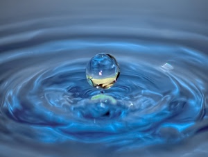 goccia, acqua, azzurro, cerchi, blu, sfera, macro, riflesso, onde