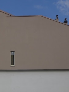 finestra, comignoli, muro, cielo, parete, minimalismo, casa, due, camini, minimalista