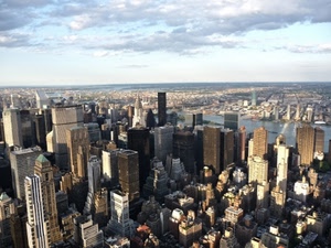 grattacieli, fiume, cielo, nuvole, panorama, metropoli, palazzi, acqua, città