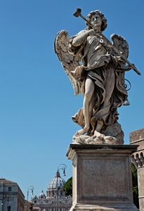 angelo, ali, statua, cupola, roma, marmo, cielo, monumento, scultura