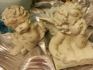 angeli, libro, putti, ali, due