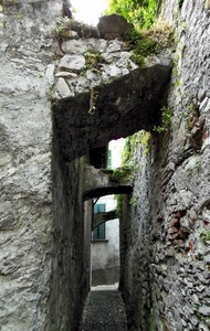 vicolo, archi, pietre, stretto, strada, erba, arco, muri, sassi, mura, pietra, finestra