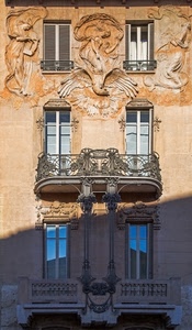 balconi, liberty, balcone, finestre, ombra, palazzo, decorazioni, ringhiera, bassorilievi