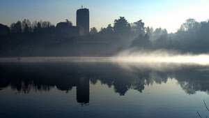 acqua, alberi, riflesso, nebbia, cielo, torre, lago, riflessi, piante, fiume, grattacielo, foschia