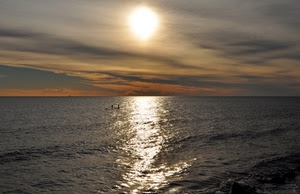 mare, nuvole, acqua, sole, cielo, tramonto, riflesso, alba, controluce, onda, orizzonte