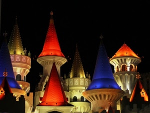 blu, rosso, notte, cupole, luci, castello, giallo, notturno, tetti, colori, torri, parco, finestre, edifici, multicolore