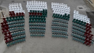 sedie, verde, rosso, bianco, tricolore