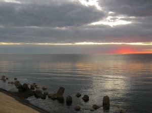 mare, nuvole, tramonto, acqua, alba, sole, scogli, cielo, riflessi