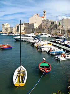 barche, porto, mare, chiesa, campanile, acqua