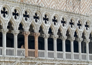 colonne, palazzo, balaustra, capitelli, archi, venezia, balaustre, ringhiera, architettura
