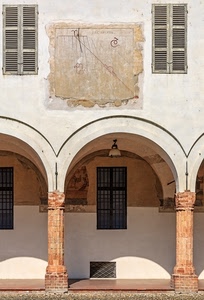 finestre, meridiana, colonne, archi, arco, portico, orologio