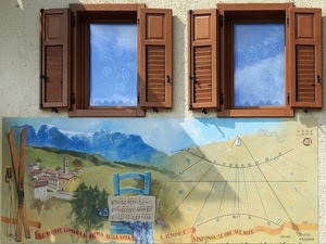 finestre, meridiana, due, murales, murale, persiane, riflessi, ante