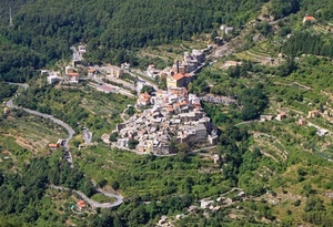 panorama, alberi, borgo, strada, paese, verde, strade, montagna, città, campanile