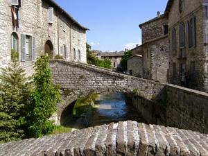 ponte, alberi, pietra, fiume, case, acqua, borgo, canale, finestre, mattoni