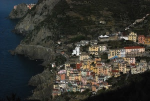 mare, paese, case, panorama, costa, rocce, colori