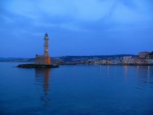 mare, faro, acqua, luci, porto, riflesso, notte, paesaggio, blu, riflessi