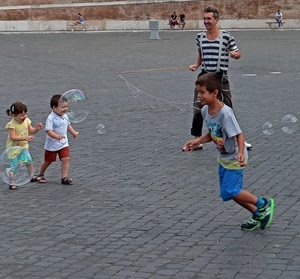 bolle, bambini, sapone, piazza, giocare, giochi, gioco