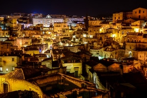 case, luci, notte, finestre, tetti, notturno, città, borgo, paese, panorama
