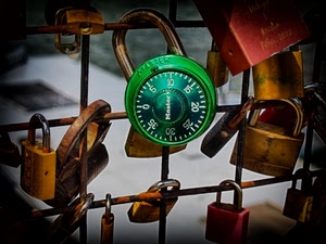 numeri, lucchetti, verde, inferriata, rete, grata