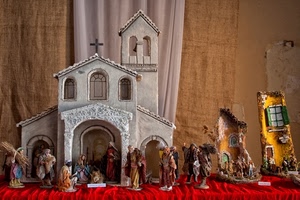 presepe, chiesa, campanile, croce, natale, madonna, statue, natività
