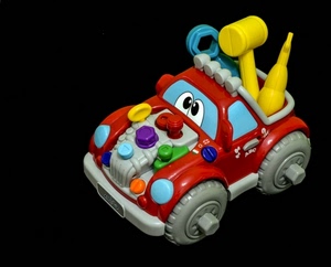 giocattolo, giallo, rosso, automobile, ruote, macchina, auto, occhi, nero, azzurro, colori