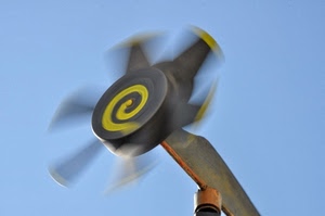 spirale, elica, giallo, cielo, vento, pale, girandola