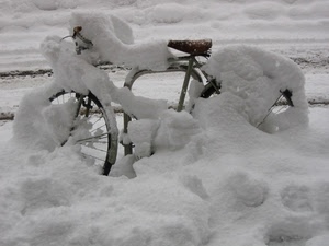 neve, bicicletta, sella, inverno, bianco, sellino, bici, ruote, raggi, bianconero