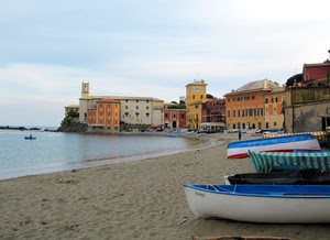 mare, barche, spiaggia, sabbia, case, borgo