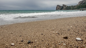 mare, sassi, spiaggia, onde, nuvole, cielo, schiuma, acqua, sabbia, scogliera, costa, riva, pontile, scogli, bianco