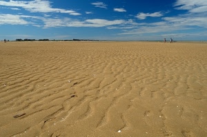 nuvole, sabbia, cielo, mare, spiaggia, dune, panorama, azzurro
