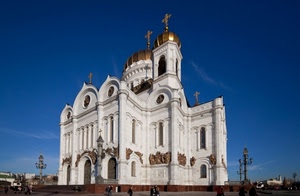 chiesa, bianco, cupole, oro, croci, cielo, lampioni, azzurro
