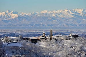 neve, inverno, montagne, panorama, paesaggio, montagna, torre, paese, alberi