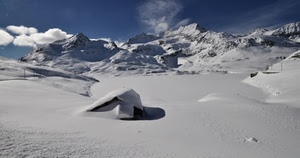 neve, bianco, montagna, inverno, montagne, cielo, nuvole, tetto, paesaggio