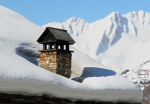 neve, comignolo, montagna, bianco, inverno, montagne, tetto, camino