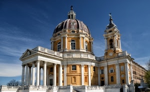 cupola, campanile, colonne, basilica, chiesa, giallo, superga, cielo