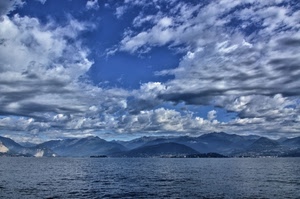 nuvole, cielo, mare, acqua, montagne, lago, azzurro, panorama, bianco, montagna, colline, onde, paesaggio