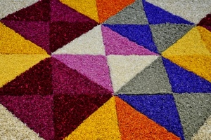 triangoli, giallo, quadrati, bianco, colori, tappeto, arancione, blu, grigio, viola, geometrie, multicolore, rosa, geometria, rosso, fiori, azzurro, arancio, rombi, fucsia, petali