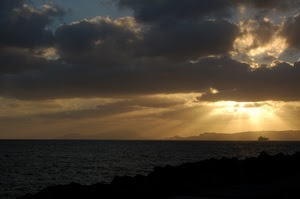 mare, nuvole, raggi, controluce, tramonto, sole, cielo, acqua, costa