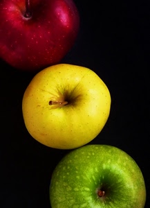 verde, mele, tre, giallo, rosso, frutta, gialla